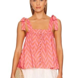 Ulla Johnson Printed Square Neckline Crop Top